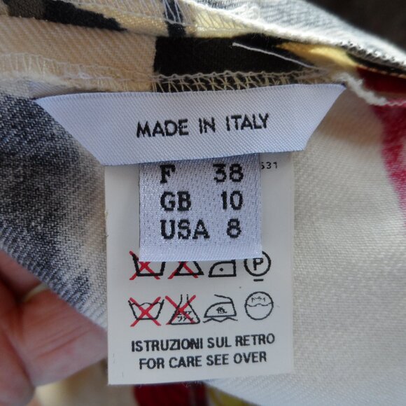 Moschino CheapandChic Ivory Multi Color Floral Print Sheath Dress Size 8 - Picture 15 of 16